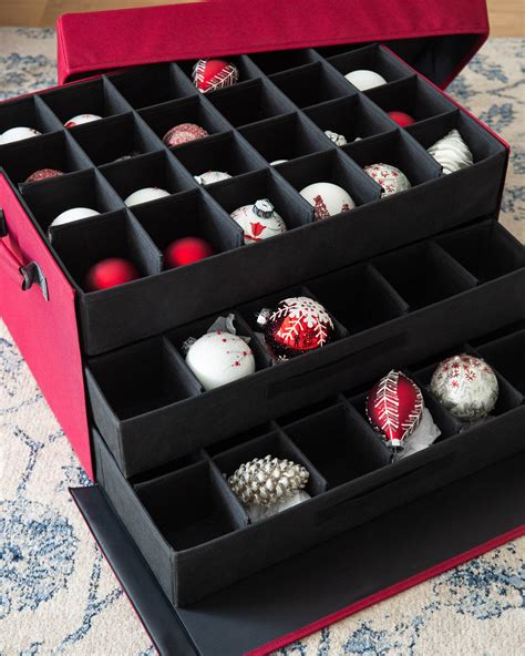 metal ornament boxes|large christmas ornament storage box.